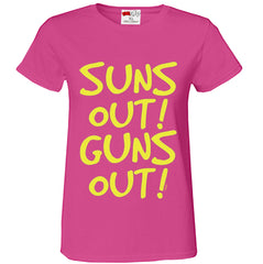 Yellow Print Sun's Out Guns Out Girl's T-Shirt