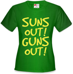 Yellow Print Sun's Out Guns Out Girl's T-Shirt