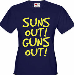 Yellow Print Sun's Out Guns Out Girl's T-Shirt