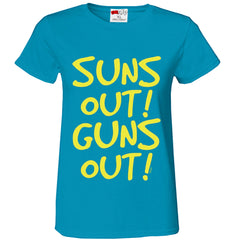 Yellow Print Sun's Out Guns Out Girl's T-Shirt