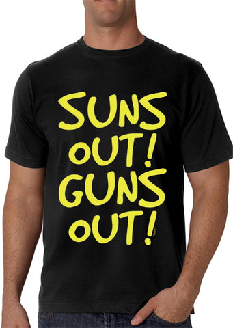 Yellow Print Sun's Out Guns Out Men's T-Shirt