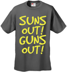 Yellow Print Sun's Out Guns Out Men's T-Shirt
