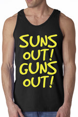 Yellow Print Sun's Out Guns Out Tank Top