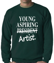 Young Aspiring Artist (President Crossed Out) Adult Crewneck