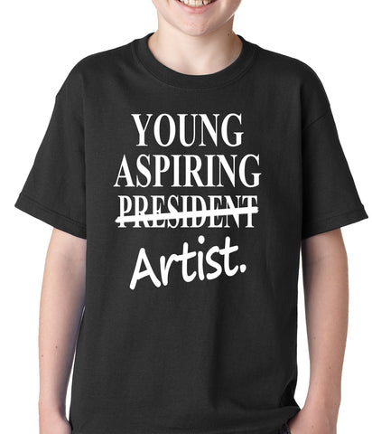 Young Aspiring Artist (President Crossed Out) Kids T-shirt