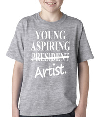 Young Aspiring Artist (President Crossed Out) Kids T-shirt