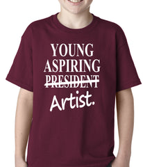 Young Aspiring Artist (President Crossed Out) Kids T-shirt