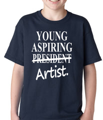Young Aspiring Artist (President Crossed Out) Kids T-shirt