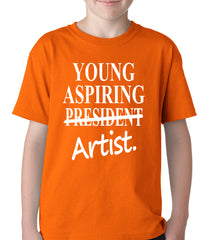 Young Aspiring Artist (President Crossed Out) Kids T-shirt