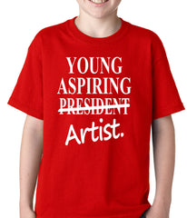 Young Aspiring Artist (President Crossed Out) Kids T-shirt
