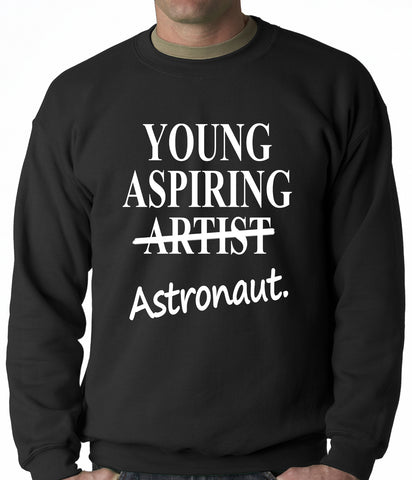 Young Aspiring Astronaut (Artist Crossed Out) Adult Crewneck