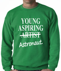 Young Aspiring Astronaut (Artist Crossed Out) Adult Crewneck