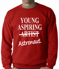 Young Aspiring Astronaut (Artist Crossed Out) Adult Crewneck