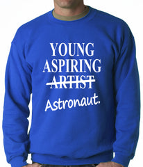 Young Aspiring Astronaut (Artist Crossed Out) Adult Crewneck