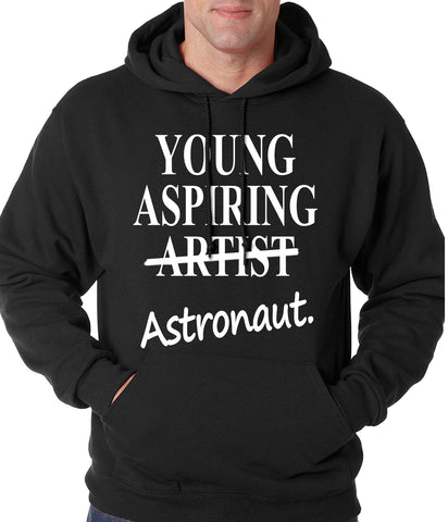 Young Aspiring Astronaut (Artist Crossed Out) Adult Hoodie