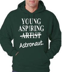 Young Aspiring Astronaut (Artist Crossed Out) Adult Hoodie