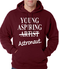 Young Aspiring Astronaut (Artist Crossed Out) Adult Hoodie