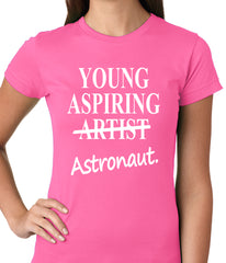 Young Aspiring Astronaut (Artist Crossed Out) Ladies T-shirt