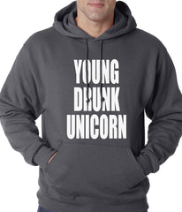 Young Drunk Unicorn Adult Hoodie