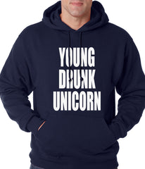 Young Drunk Unicorn Adult Hoodie