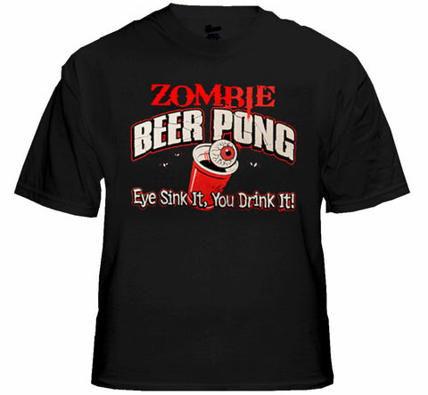 Zombie Beer Pong Mens T-shirt