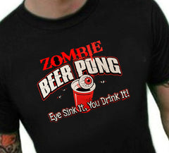 Zombie Beer Pong Mens T-shirt